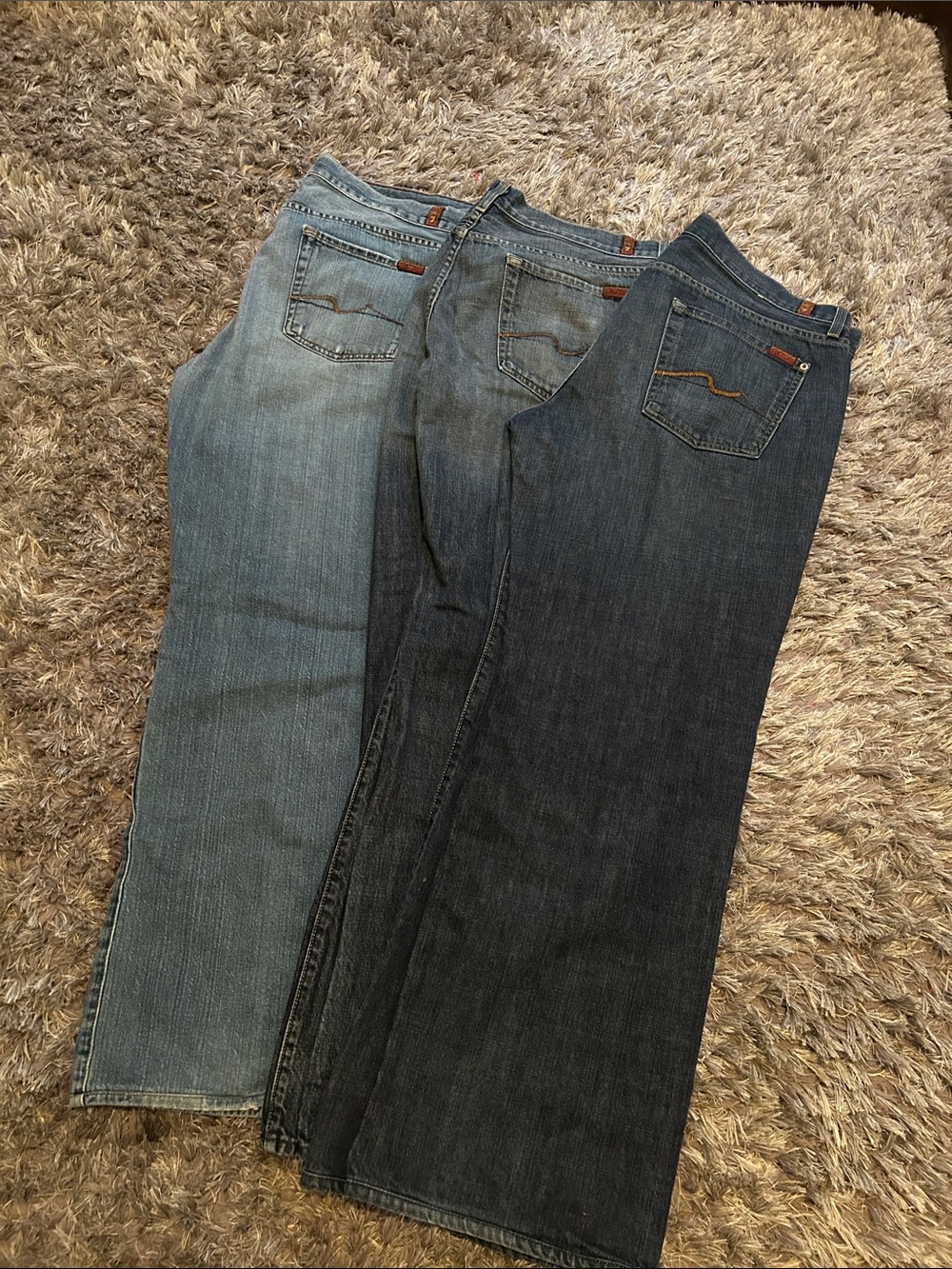 7 For All Mankind Men's Jeans - Light Blue, Medium Blue, Dark Blue
